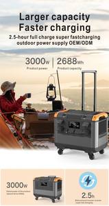 3000w 2688Wh centrale électrique portable 2400w 3000w 5000w générateur de centrale électrique portable extérieur avec <span class=keywords><strong>solaire</strong></span> - Product Image 5