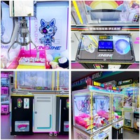Naughty Dog Machine de jeu d'arcade grue à monnayeur/billets en métal de style japonais avec griffe de préhension anglaise pour enfants