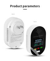 Détecteur de Monoxyde de Carbone Filaire Capteur de Température/Humidité Alarme CO 3-en-1 avec Affichage Digital pour Maison et Voyage