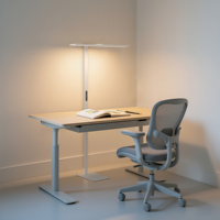 Lampe de sol LED moderne en métal sans scintillement pour bureau, CRI 98 UGR<19, gradation tactile haut/bas, éclairage direct/indirect