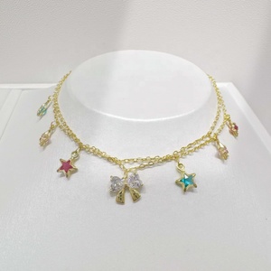 Pulsera de plata de ley 925 con circonitas y trébol, diseño de lazo, esmeralda y piedras de colores, estilo cereza, para niñas, precio de fábrica. - Product Image 5