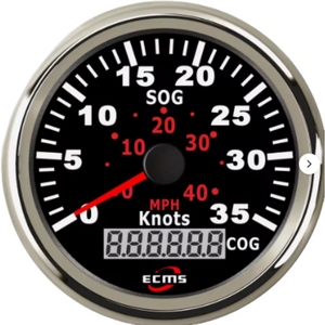<span class=keywords><strong>Compteur</strong></span> <span class=keywords><strong>de</strong></span> <span class=keywords><strong>vitesse</strong></span> GPS MrGauge 85 mm, odomètre 0-40 MPH 0-35 nœuds, jauge 12V/24V étanche pour bateau, tracteur, camion, voiture, moto - Product Image 1