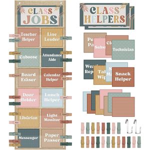 Tableau de classe avec cartes, pinces et crochets pour l'organisation des aides de classe et des assistants d'enseignants - Product Image 1