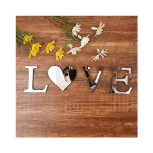 Acrylic alphanumeric number front letter 3D wall sticker birthday wedding party decoration EVA gold silver Wall poster
