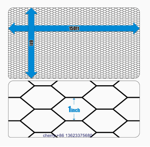 20 Máy đo màu đen Vinyl tráng gia cầm Hex lưới 1 inch lưới 6 ft. x 150 ft. sắt dây lưới - Product Image 4