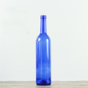 Superbes récipients vides en verre ronds décoratifs Vodka <span class=keywords><strong>Bordeaux</strong></span> 750ml Bouteille de vin en verre bleu - Product Image 3