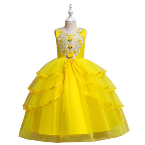Childrens Dress Performance Costume Girls <b>Long</b> <b>Tutu</b> <b>Skirt</b> Stage Wear Pink Fashion Show Gown - Product Image 5