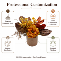 Bouquet de roses artificielles en plastique fait main pour table, centre de table avec vase pour la décoration de la maison, de mariage et de Noël