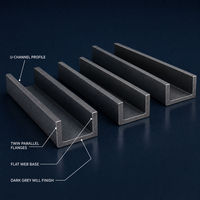 Profil en U en acier gris foncé finition usine pour structure de support
