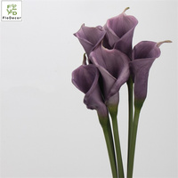 Nouvel Arrivage Fleurs de Calla Artificielles en PU Effet Naturel pour Mariage, Maison, Automne, Violet Poussiéreux, Décoration de Vase de Table