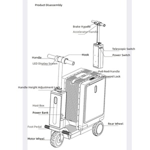 <span class=keywords><strong>Maleta</strong></span> de Viaje Inteligente y Duradera con Marco de Aluminio Ligero, con <span class=keywords><strong>Scooter</strong></span> Retráctil, Aprobada por la TSA, Equipaje de Mano - Product Image 5