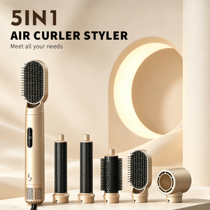 Styler professionnel à flux d'air 5 en 1, ensemble sèche-cheveux, baril gauche/droit 32 mm, chaleur 50-110°C, volume rebondissant, boucleur interchangeable - Product Image 2