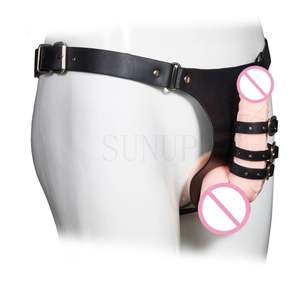 Kostenlose individuelle Schachtel  Herren Penisunterwäsche Rückhalte Keuschheitskäfig Ledegürtel BDSM Fesselung Bdsm Produkte für Erwachsene Spielzeug - Product Image 5