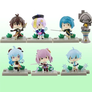 7 pièces/ensemble 8CM <span class=keywords><strong>Genshin</strong></span> <span class=keywords><strong>Impact</strong></span> Kaeya Diluc <span class=keywords><strong>Paimon</strong></span> Klee Zhongli Figurine de personnage de dessin animé en PVC Jouet poupée Boîte aveugle - Product Image 1