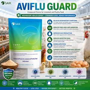 Saik Aviflu Guard Premix: Allevia i <span class=keywords><strong>Sintomi</strong></span> Respiratori, Supporta il Recupero da <span class=keywords><strong>Malattie</strong></span> Virali, Rafforza l'Immunità e la Vitalità - Product Image 1