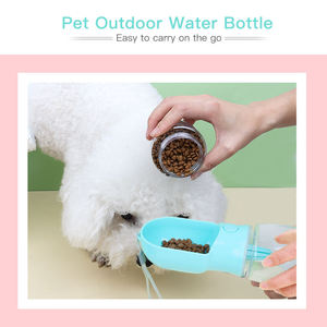 Botella de agua de viaje para perros pequeños de plástico a prueba de fugas al por mayor y dispensador de contenedor de comida para perros agua Doog y comida para gatos - Product Image 4