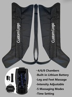 Bottes de pressothérapie sans fil portables 250 mmHg pour le soulagement des œdèmes, bottes de compression d'air pour tout le corps et les jambes, 8 chambres de massage par air