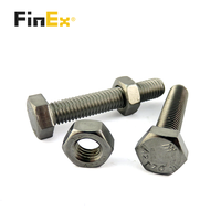Harga Pabrik DIN933 DIN931 Baut dan Mur Stainless Steel Kepala Hex Sekrup Segi Enam Berulir Penuh