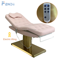 Mobilier pour salon de beauté Table de massage électrique hydraulique de luxe rose Extension de cils Lit de spa pour le visage