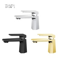 Robinet de salle de bain moderne en acier inoxydable certifié CUPC, monotrou, à monocommande, à débit contrôlé 1,2 GPM, style Californie
