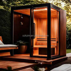Grande Sauna Extérieure Carrée pour le Hot <span class=keywords><strong>Yoga</strong></span> et le Bien-être, Cabine de Bien-être Traditionnelle Finlandaise en Bois pour Jardin - Product Image 4