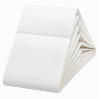 Étiquettes autocollantes vierges en fanfold thermique direct 100 mm x 80 mm personnalisées pour impression continue en entrepôt