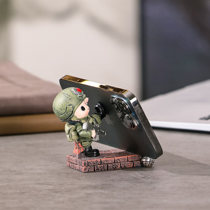 Figura de Soldado Militar Ruijie, Artesanía de Resina, Soporte para Teléfono, Decoración de Escritorio de Oficina, Regalo para el Día Nacional - Product Image 2