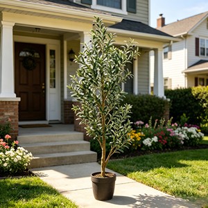 Lifelike <b>Artificial</b> Olive <b>Tree</b> – Real Wood Trunk, UV Resistant for <b>Outdoor</b> Use - Product Image 5