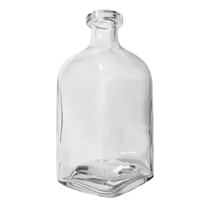 因子批发定制500毫升750毫升1000毫升可回收玻璃酒瓶伏特加威士忌酒瓶带软木塞盖