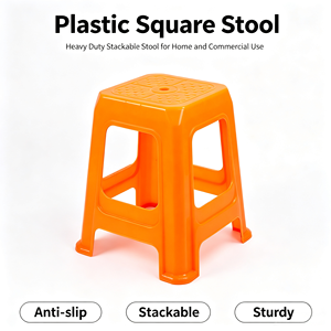 Factory Sales Living Room Square <strong>Plastic</strong> <strong>Stool</strong> Portable Red Blue Orange Stack <strong>Plastic</strong> Garden <strong>Stool</strong> - Product Image 1