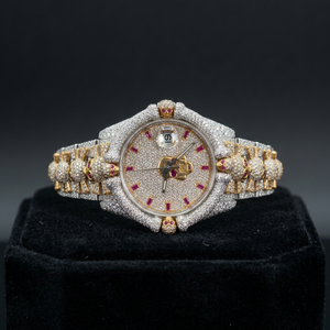 Montre Squelette Entièrement Sertie de Moissanite, Cadran Crâne, Verre Saphir, Mouvement Quartz, Étanche 30M, Unique, Personnalisée, Classique de Plongée - Product Image 3