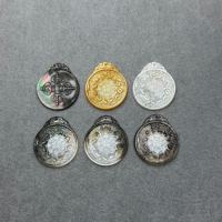 Liontin Bagua Sembilan Istana Tibet Ukiran CNC Laris Manis, Perhiasan Mutiara, Cangkang Alami untuk Pembuatan Kalung DIY