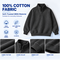 Sweat-shirt imprimé décontracté épais 280G de qualité supérieure pour bébé, avec fermeture éclair et col montant, vêtement d'extérieur élégant en coton pour enfants, automne