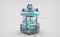 Jeu d'arcade Plinko 4 joueurs Penny Party - Machine hybride de rédemption de billets et de distribution de prix avec fonction de loterie LED