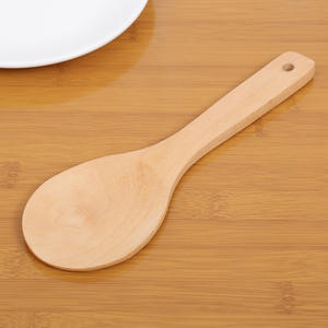 Cuillère et spatule de cuisine en bois naturel écologique de haute qualité pour la cuisson et la friture - Product Image 4