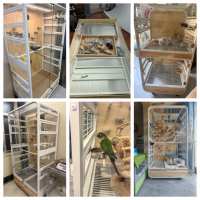 Cage à oiseaux extra-large mobile en bois massif et en fer, luxueuse, moderne, simple, durable, avec fermeture à bouton-pression pour perroquets