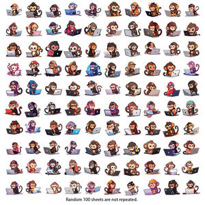 100 pezzo divertente cartone animato orangutan lavoro scimmia programmatore adesivi - Product Image 4