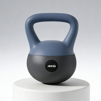 Kettlebell en PVC de 6 kg avec remplissage en sable de fer, design ergonomique, pour entraînement en studio, personnalisable, respectueux du sol, performance optimale