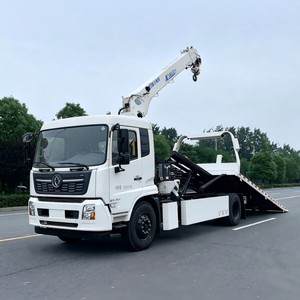 Grúa de plataforma plana Dongfeng 4x2 con grúa de brazo de 8 toneladas, camión de remolque de plataforma deslizante, el más vendido para rescate en carretera en el Sudeste Asiático - Product Image 2
