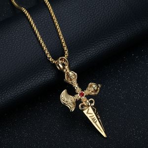 Hip Hop Demon Slayer CZ impermeable de acero inoxidable de moda joyería colgante collares 18K chapado en oro para hombres y mujeres al por mayor - Product Image 4
