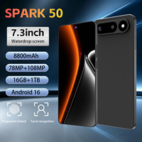 Dernier Smartphone Android 15 Octa Core Spark50 4G/5G, Écran HD 7,3 pouces, Reconnaissance Faciale, Empreinte Digitale, Batterie 5000 mAh