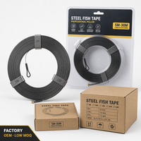 Tire-câble professionnel pour conduits, avec embout coudé à 90 degrés, en acier à ressort pour passage fluide, 5M 10M 15M 20M 30M