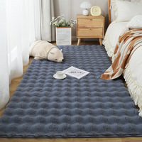 Tapis en fausse fourrure de lapin douce et moelleuse, rectangulaire, blanc, à motifs en relief, pour chambre à coucher, salon, canapé, chevet, textile de maison