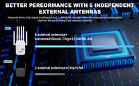 Repetidor amplificador de señal WiFi con seis antenas Expansión de red inalámbrica de 300 Mbps Nuevo amplificador de cortafuegos para el hogar