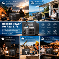 Centrale Électrique Portable OEM 1000W 800W 630Wh, Générateur Solaire à Onde Sinusoïdale Pure pour Camping, Extérieur, Maison et Urgences