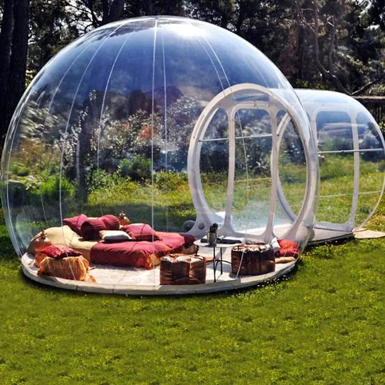 Надувная уличная прозрачная палатка, сетка для кемпинга, пузырьковый домик с красным звездным небом, устойчивая к дождю, ветрозащитная, для конфиденциальности, свободная палатка для кемпинга