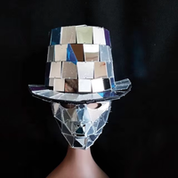 Funtoys-Chapeau de Cowboy en forme de boule disco, boule miroir, argent brillant, discothèque, masque de cow-girl, 1 pièce, quantité minimale de commande