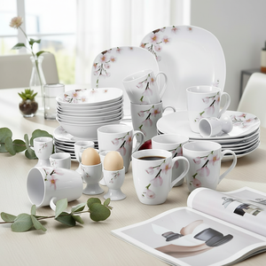 Service <span class=keywords><strong>de</strong></span> table carré <span class=keywords><strong>en</strong></span> céramique et <span class=keywords><strong>porcelaine</strong></span> <span class=keywords><strong>de</strong></span> 16 pièces pour 4 personnes, motif paysager, style moderne et luxueux, compatible four, micro-ondes et lave-<span class=keywords><strong>vaisselle</strong></span> - Product Image 4