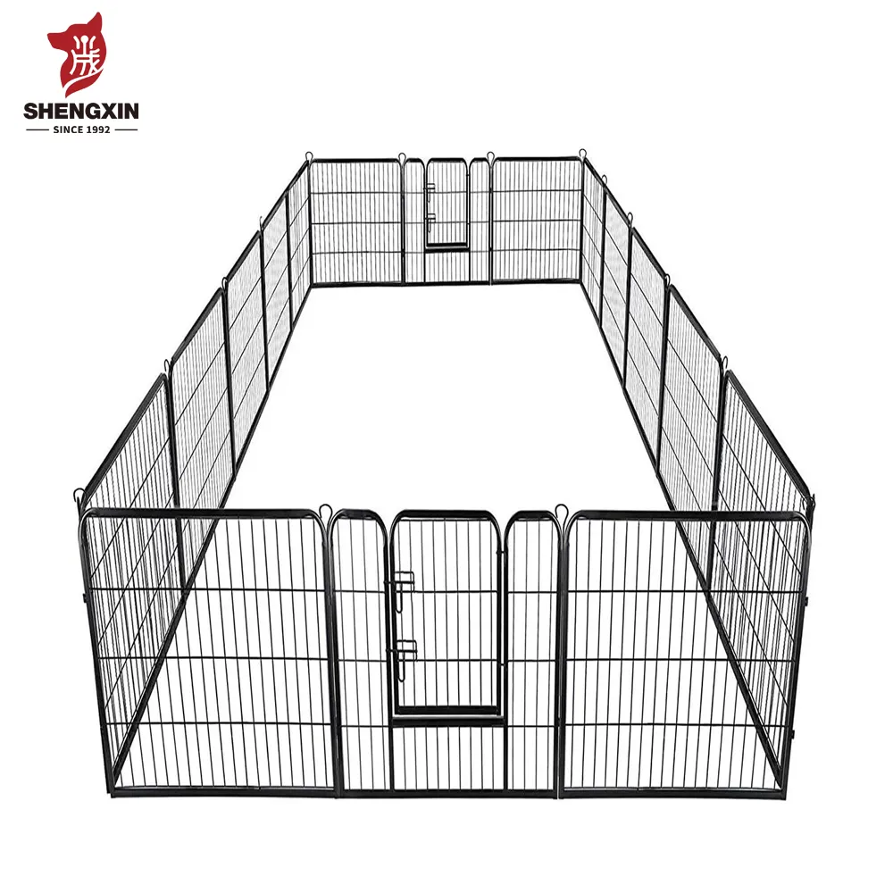 Portable Clear Dog playpen Heavy Duty Metal Wire Dog Fence Panel Outdoor For Large Dogs