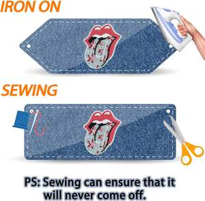 Bibir besi pada <span class=keywords><strong>Patch</strong></span>, kartun mulut lidah bibir <span class=keywords><strong>Patch</strong></span>, Punk lucu bordir lencana menjahit pada Applique perbaikan <span class=keywords><strong>Patch</strong></span> untuk pakaian - Product Image 6